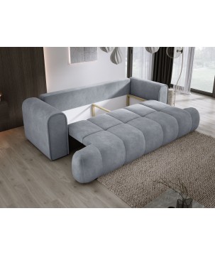 Sofa COCO z funkcja spania i pojemnikiem JASNY SZARY CLOUD 82