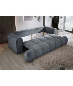 Sofa COCO z funkcja spania i pojemnikiem CIEMNY SZARY CLOUD 91
