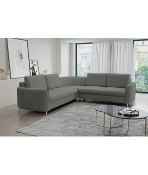 Narożnik LAREN nowoczesna sofa z funkcją spania pojemnik na pościel prawa strona CASTEL 93 251x251x85 cm