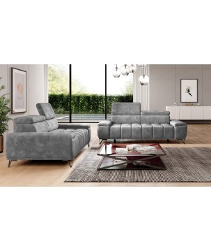 Sofa PALLADIO 3 osobowa z regulowanymi zagłówkami MONOLITH 85 WERSAL