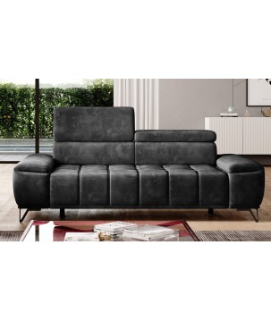 Sofa PALLADIO 3 osobowa z regulowanymi zagłówkami MONOLITH 97 WERSAL