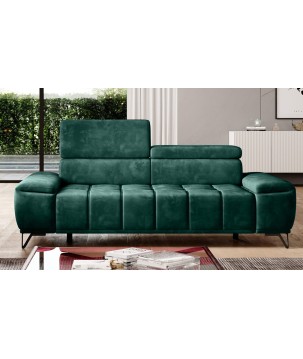 Sofa PALLADIO 2 osobowa z elektrycznym systemem rozkładania siedziska regulowane zagłówki MONOLITH 37 WERSAL