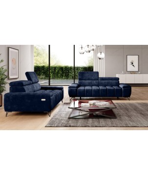 Sofa PALLADIO 3 osobowa z elektrycznym systemem rozkładania siedziska regulowane zagłówki MONOLITH 79 WERSAL