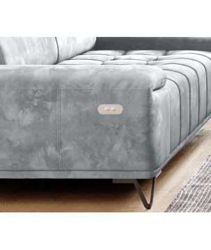Sofa PALLADIO 3 osobowa z elektrycznym systemem rozkładania siedziska regulowane zagłówki MONOLITH 84 WERSAL