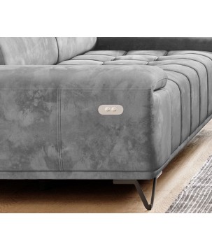 Sofa PALLADIO 3 osobowa z elektrycznym systemem rozkładania siedziska regulowane zagłówki MONOLITH 85 WERSAL
