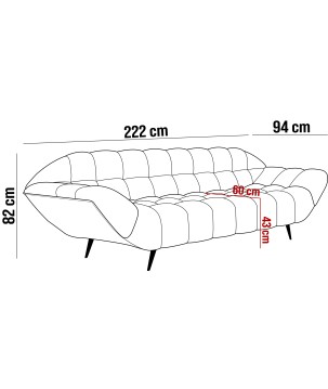 Sofa GAPPA 3 osobowa wolnostojąca w tkaninie MONOLITH 48 WERSAL