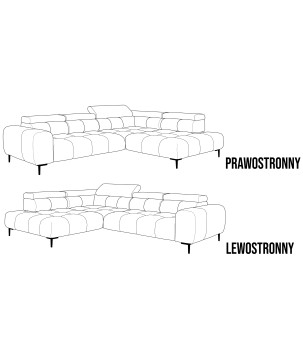Narożnik PLAZA L wolnostojący Lewostronny w tkaninie EDEN 10 WERSAL