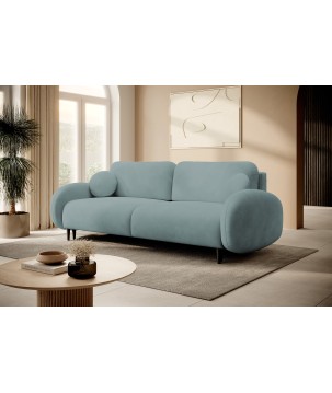 Sofa SOFT z funkcja spania i pojemnikiem TURKUSOWY RUN AGAIN 72