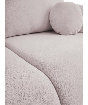 Sofa LOOP z funkcja spania i pojemnikiem PUDROWY RÓŻ RAVEN 91