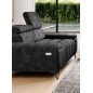 Sofa PALLADIO 2 osobowa z elektrycznym systemem rozkładania siedziska regulowane zagłówki MONOLITH 97 WERSAL
