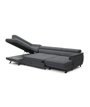 Narożnik RAVEN XL wolnostojący z funkcją spania tkanina Artico 37440 Stalowy WERSAL