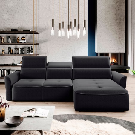 Narożnik MURILLO S Mini z elektryczną regulacją siedziska Prawostronny w tkaninie VOGUE 18 WERSAL