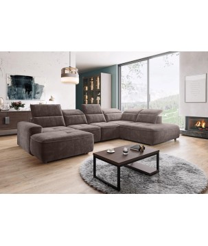 Narożnik COLOMBO XL Prawostronny z elektryczną regulacją siedziska w tkaninie PALLADIUM 05 WERSAL