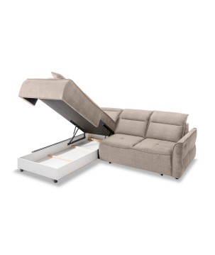 Narożnik MURILLO L z elektryczną regulacją siedziska Lewostronny w tkaninie VOGUE 01 WERSAL