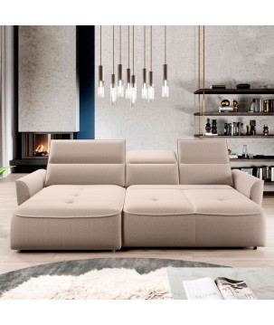 Narożnik MURILLO S Mini z elektryczną regulacją siedziska Lewostronny w tkaninie VOGUE 01 WERSAL