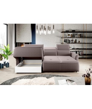 Narożnik MURILLO S Mini z elektryczną regulacją siedziska Lewostronny w tkaninie VOGUE 04 WERSAL