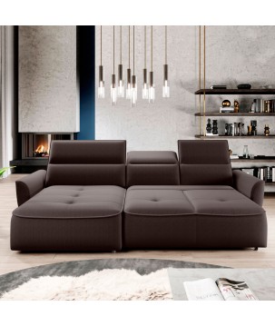 Narożnik MURILLO S Mini z elektryczną regulacją siedziska Lewostronny w tkaninie VOGUE 06 WERSAL