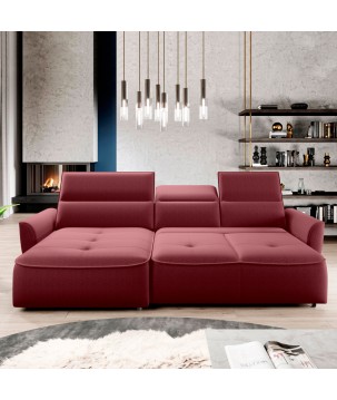 Narożnik MURILLO S Mini z elektryczną regulacją siedziska Lewostronny w tkaninie VOGUE 07 WERSAL