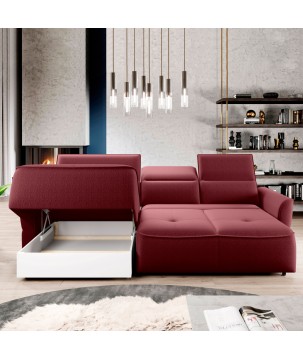 Narożnik MURILLO S Mini z elektryczną regulacją siedziska Lewostronny w tkaninie VOGUE 07 WERSAL