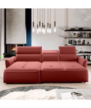 Narożnik MURILLO S Mini z elektryczną regulacją siedziska Lewostronny w tkaninie VOGUE 08 WERSAL