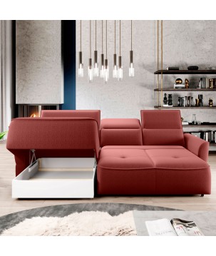 Narożnik MURILLO S Mini z elektryczną regulacją siedziska Lewostronny w tkaninie VOGUE 08 WERSAL