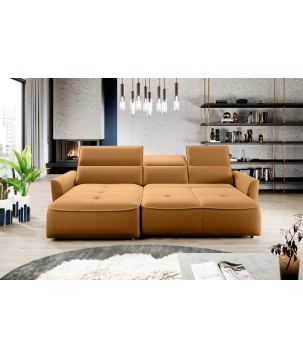 Narożnik MURILLO S Mini z elektryczną regulacją siedziska Lewostronny w tkaninie VOGUE 09 WERSAL