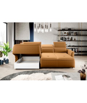 Narożnik MURILLO S Mini z elektryczną regulacją siedziska Lewostronny w tkaninie VOGUE 09 WERSAL