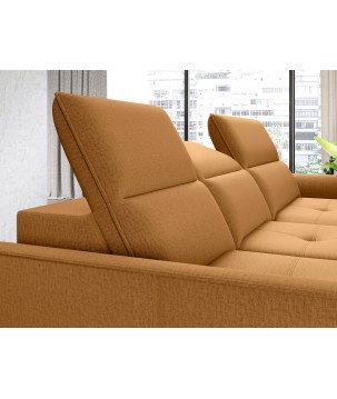 Narożnik MURILLO S Mini z elektryczną regulacją siedziska Lewostronny w tkaninie VOGUE 09 WERSAL