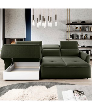 Narożnik MURILLO S Mini z elektryczną regulacją siedziska Lewostronny w tkaninie VOGUE 11 WERSAL