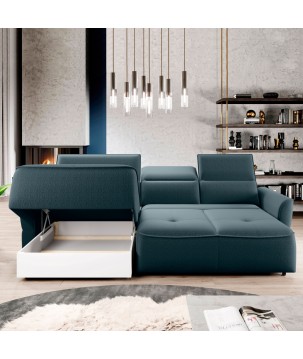 Narożnik MURILLO S Mini z elektryczną regulacją siedziska Lewostronny w tkaninie VOGUE 12 WERSAL