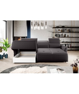 Narożnik MURILLO S Mini z elektryczną regulacją siedziska Lewostronny w tkaninie VOGUE 15 WERSAL