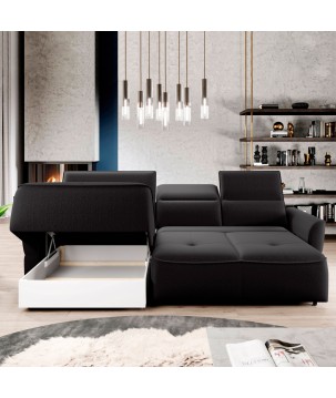 Narożnik MURILLO S Mini z elektryczną regulacją siedziska Lewostronny w tkaninie VOGUE 17 WERSAL