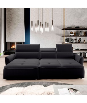 Narożnik MURILLO S Mini z elektryczną regulacją siedziska Lewostronny w tkaninie VOGUE 18 WERSAL