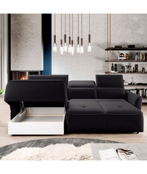 Narożnik MURILLO S Mini z elektryczną regulacją siedziska Lewostronny w tkaninie VOGUE 18 WERSAL