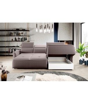 Narożnik MURILLO S Mini z elektryczną regulacją siedziska Prawostronny w tkaninie VOGUE 04 WERSAL