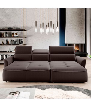 Narożnik MURILLO S Mini z elektryczną regulacją siedziska Prawostronny w tkaninie VOGUE 06 WERSAL