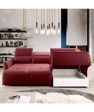 Narożnik MURILLO S Mini z elektryczną regulacją siedziska Prawostronny w tkaninie VOGUE 07 WERSAL