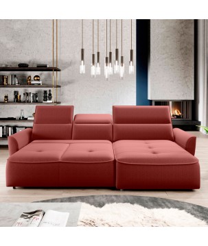 Narożnik MURILLO S Mini z elektryczną regulacją siedziska Prawostronny w tkaninie VOGUE 08 WERSAL