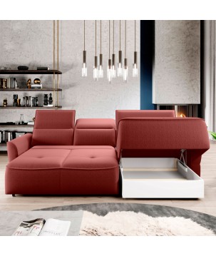 Narożnik MURILLO S Mini z elektryczną regulacją siedziska Prawostronny w tkaninie VOGUE 08 WERSAL