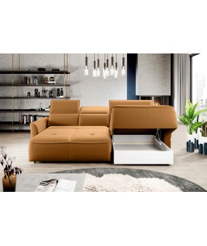 Narożnik MURILLO S Mini z elektryczną regulacją siedziska Prawostronny w tkaninie VOGUE 09 WERSAL