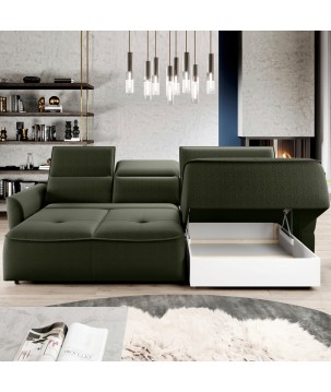 Narożnik MURILLO S Mini z elektryczną regulacją siedziska Prawostronny w tkaninie VOGUE 11 WERSAL