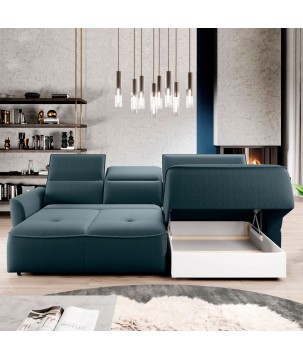 Narożnik MURILLO S Mini z elektryczną regulacją siedziska Prawostronny w tkaninie VOGUE 12 WERSAL