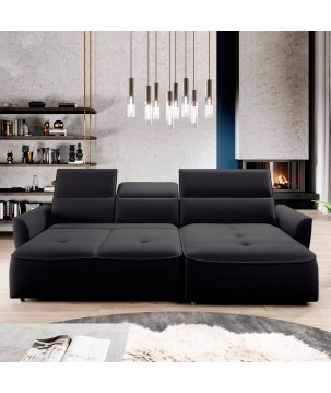 Narożnik MURILLO S Mini z elektryczną regulacją siedziska Prawostronny w tkaninie VOGUE 18 WERSAL