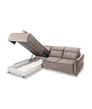 Narożnik MURILLO L z elektryczną regulacją siedziska Lewostronny w tkaninie VOGUE 02 WERSAL