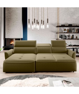 Narożnik MURILLO S Mini z elektryczną regulacją siedziska Lewostronny w tkaninie VOGUE 10 WERSAL