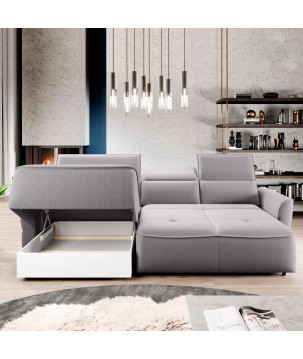 Narożnik MURILLO S Mini z elektryczną regulacją siedziska Lewostronny w tkaninie VOGUE 14 WERSAL