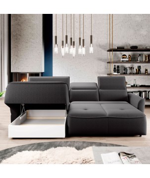 Narożnik MURILLO S Mini z elektryczną regulacją siedziska Lewostronny w tkaninie VOGUE 16 WERSAL