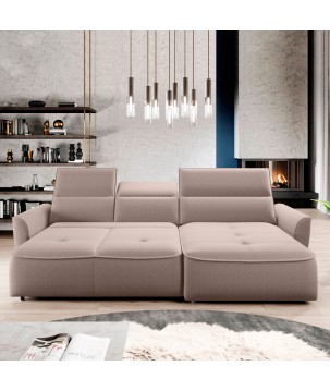 Narożnik MURILLO S Mini z elektryczną regulacją siedziska Prawostronny w tkaninie VOGUE 02 WERSAL