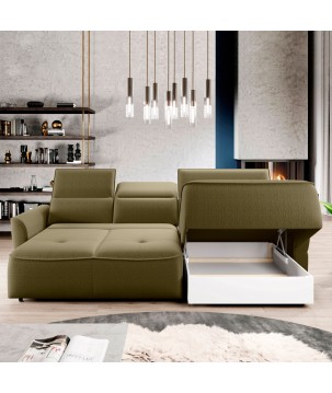 Narożnik MURILLO S Mini z elektryczną regulacją siedziska Prawostronny w tkaninie VOGUE 10 WERSAL