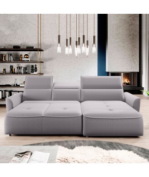 Narożnik MURILLO S Mini z elektryczną regulacją siedziska Prawostronny w tkaninie VOGUE 14 WERSAL